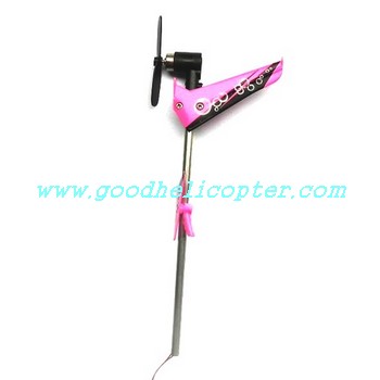 SYMA-s107p helicopter parts pink color tail set (tail big boom + tail motor + tail motor deck + tail blade + pin color tail decoration set) - Click Image to Close
